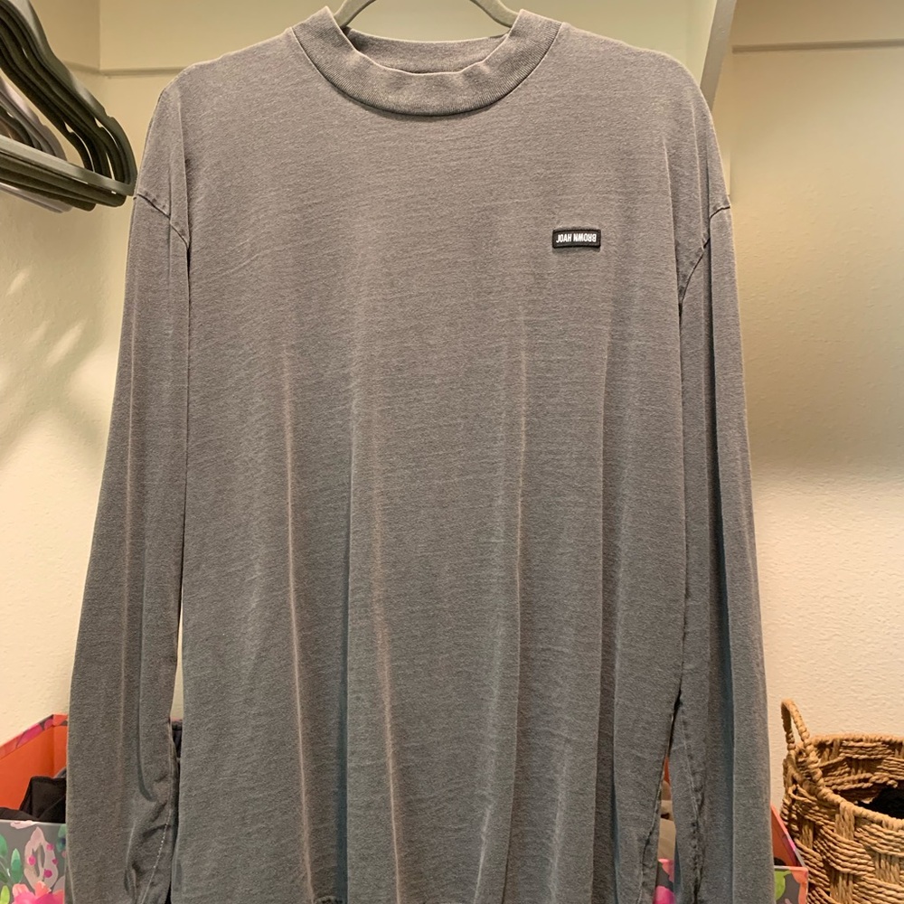 Joah Brown Long Sleeve Crew Neck Logo Top